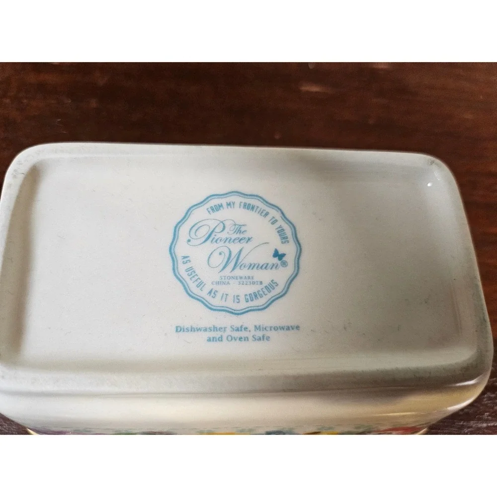 The Pioneer Woman Mini Loaf Pan Yellow Floral Breezy Blossom Stoneware